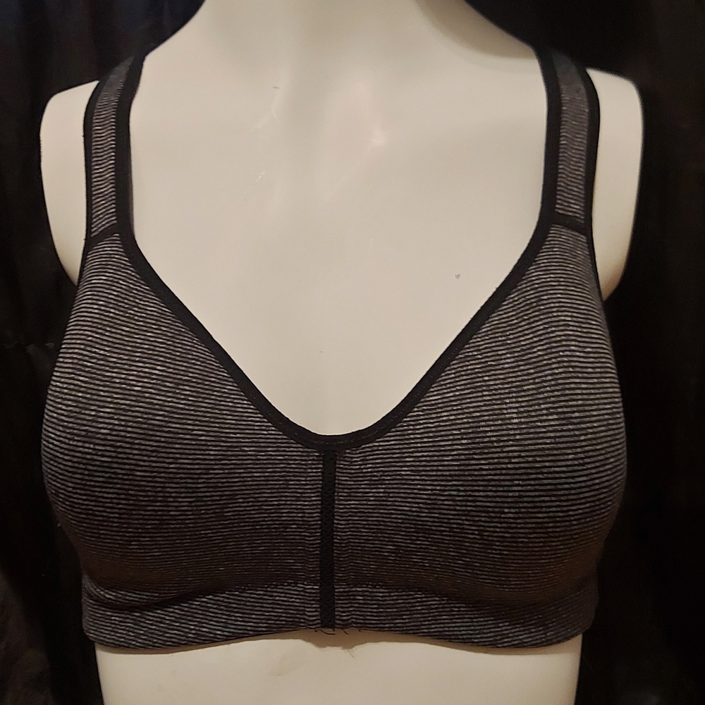 Marika Black and Gray Striped Bra